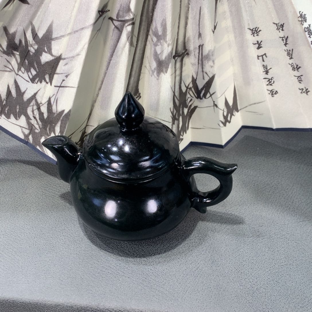 和田玉摆件未镶嵌和田玉茶壶未镶嵌