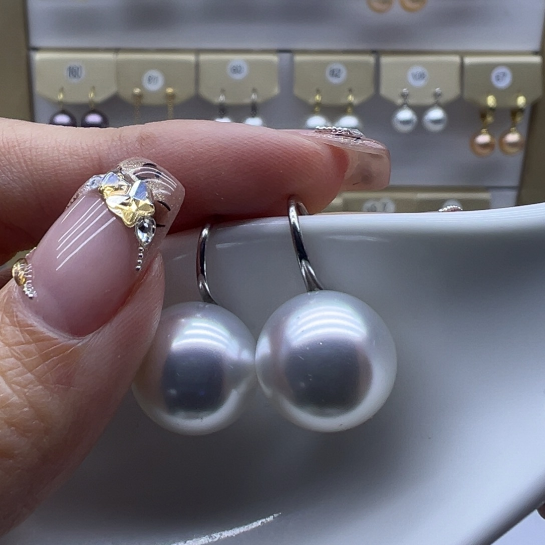 淡水珍珠耳饰银S925镶嵌