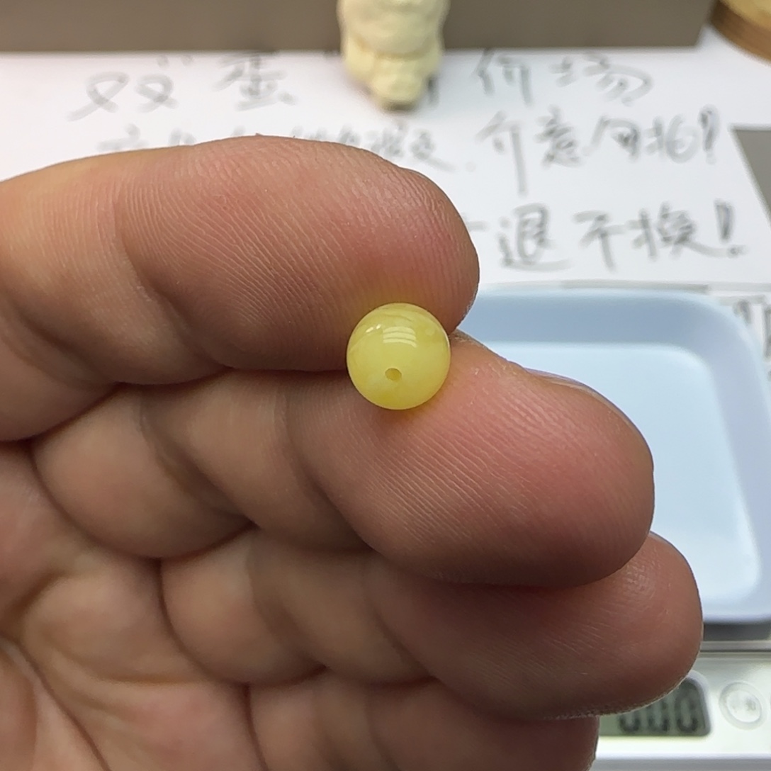 琥珀未镶嵌裸石拍珠子送水冰月