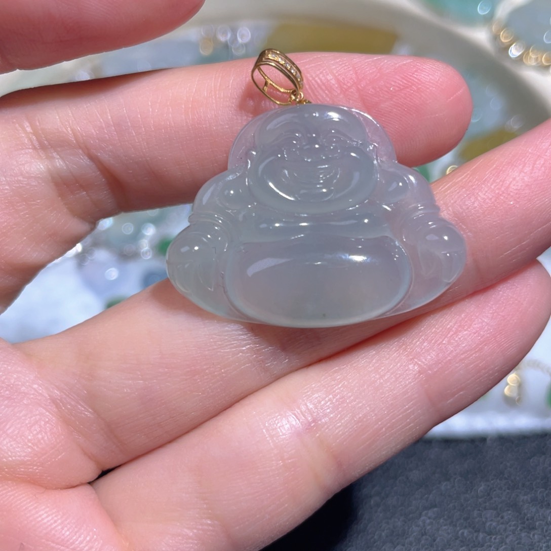 翡翠颈饰18K金镶嵌翡翠