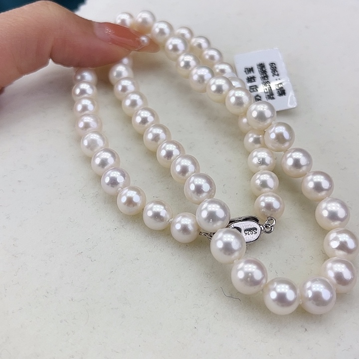 淡水珍珠颈饰银S925镶嵌8➕极光炫彩高品