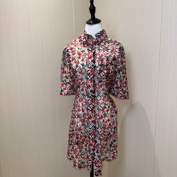 99新 LouisVuitton/路易威登 胸围96衣长84尺码34满印裙子 L0158 
