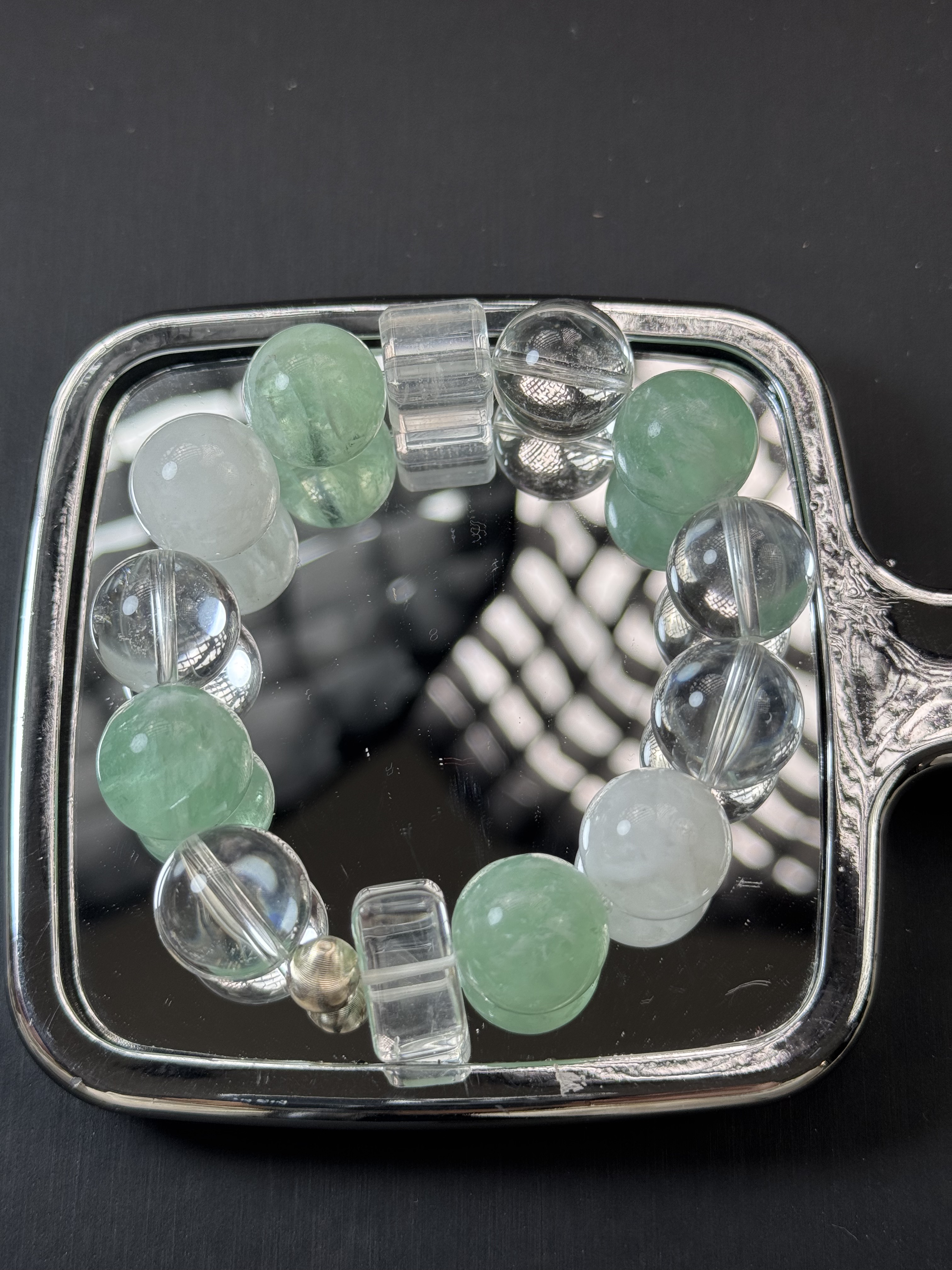 A746 天然白水晶多宝手链16mm+多样性发一