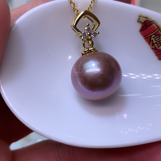 银S925镶嵌耳饰淡水珍珠