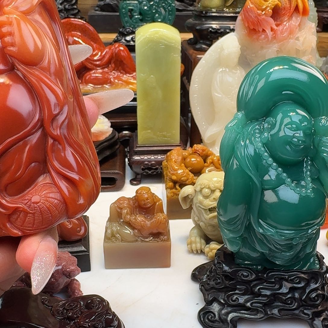 北***:寿山石精品弥勒摆件