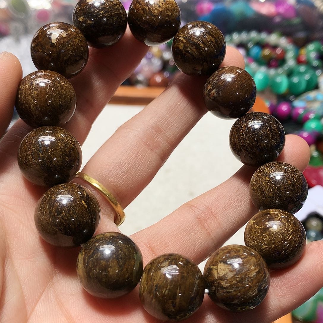 未镶嵌手串玛瑙/玉髓卡16天铁古铜辉