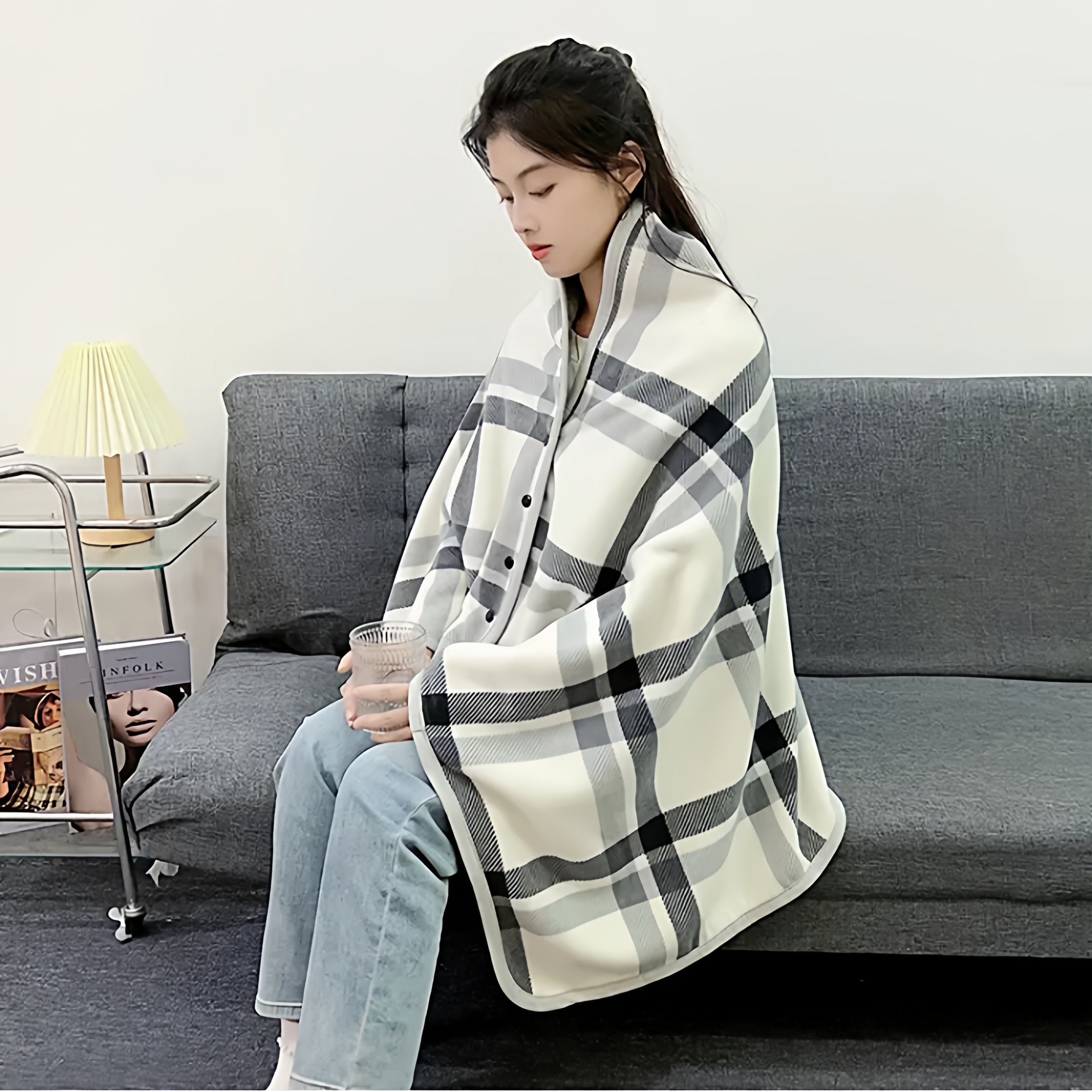 抢！【秋季新款】多功能加厚保暖披肩毯盖毯午睡毯斗篷摇粒绒