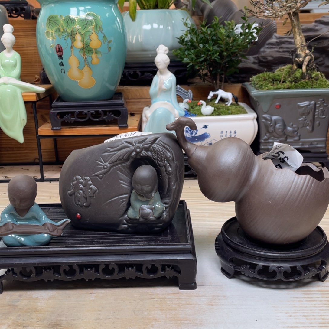 紫砂花盆陶瓷艺术花盆陶瓷