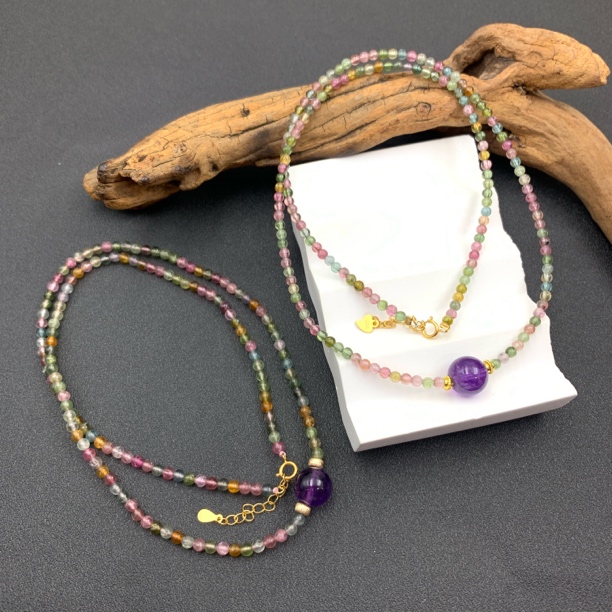 碧玺项链-多样性发一-251105014【尺寸约3mm】