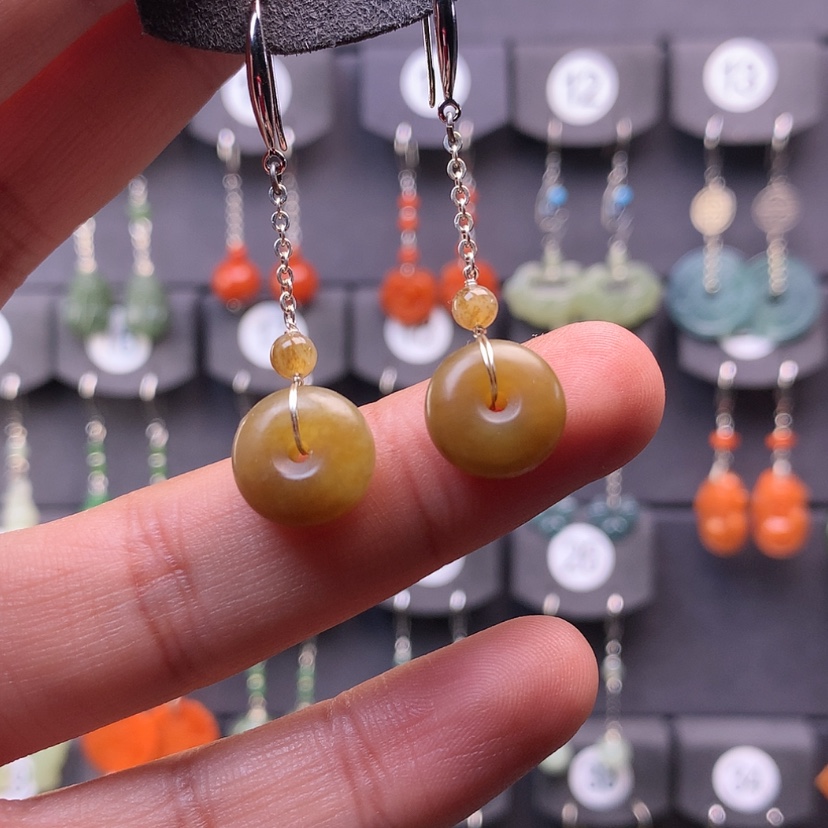 【闪购商品】和田玉耳饰银S925镶嵌张****服