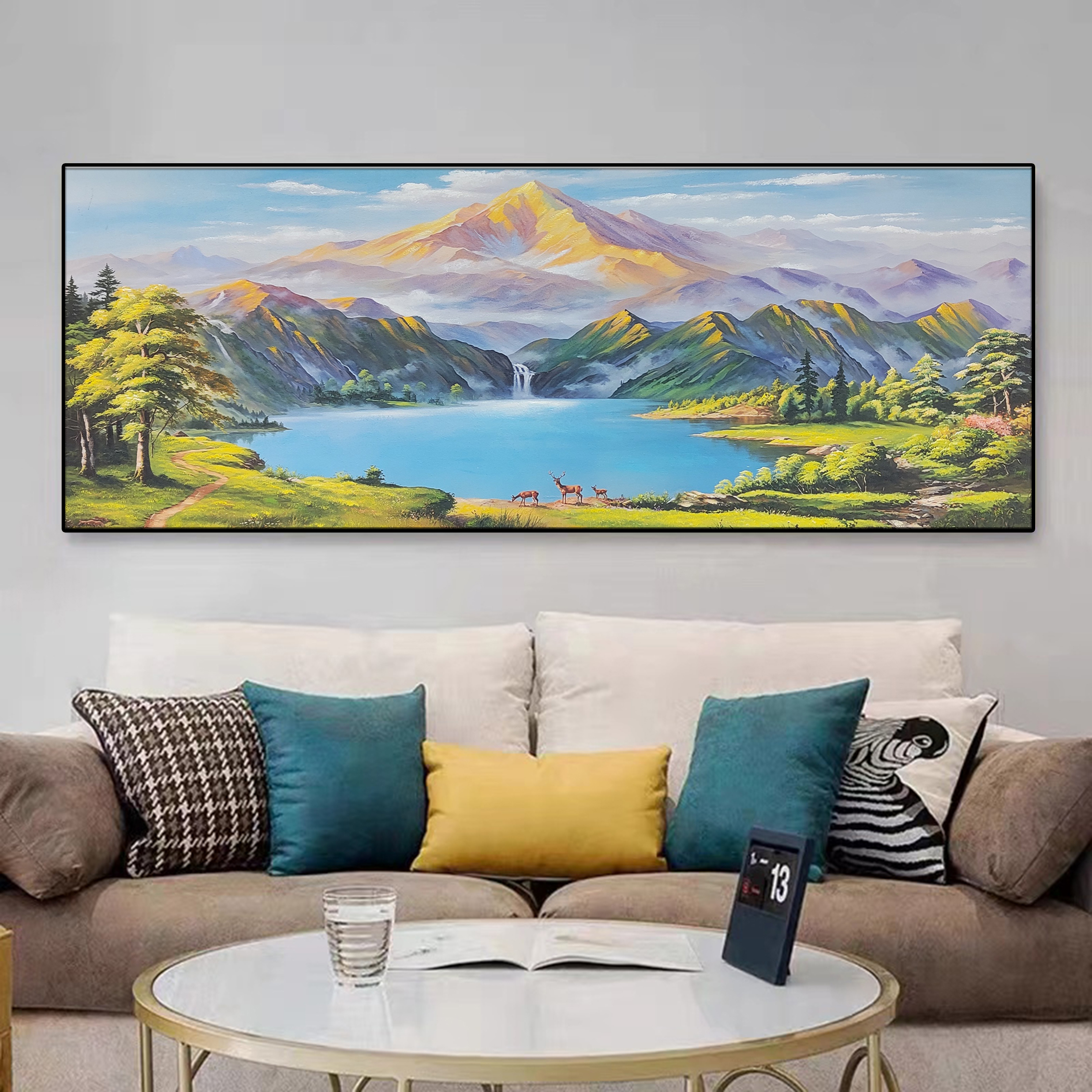 SF 190 日照金山聚宝盆高级客厅手工油画装饰画沙发背景墙挂画