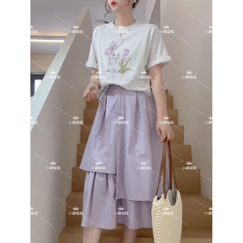 小雅姐姐 韩系纯色设计款不规则百搭休闲半裙IV49