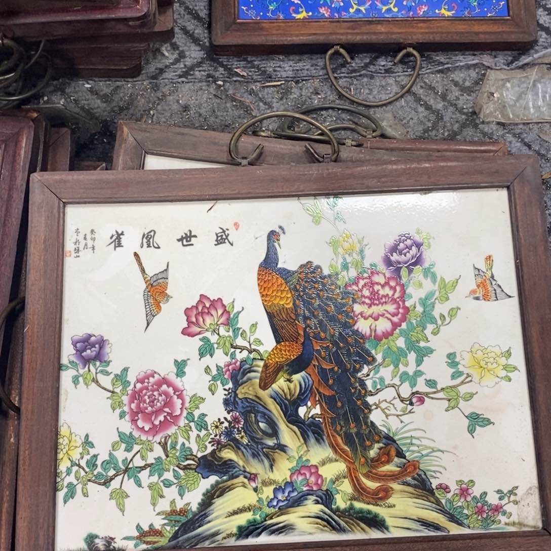 瓷片37*28*1景德镇瓷板画柴窑烧制