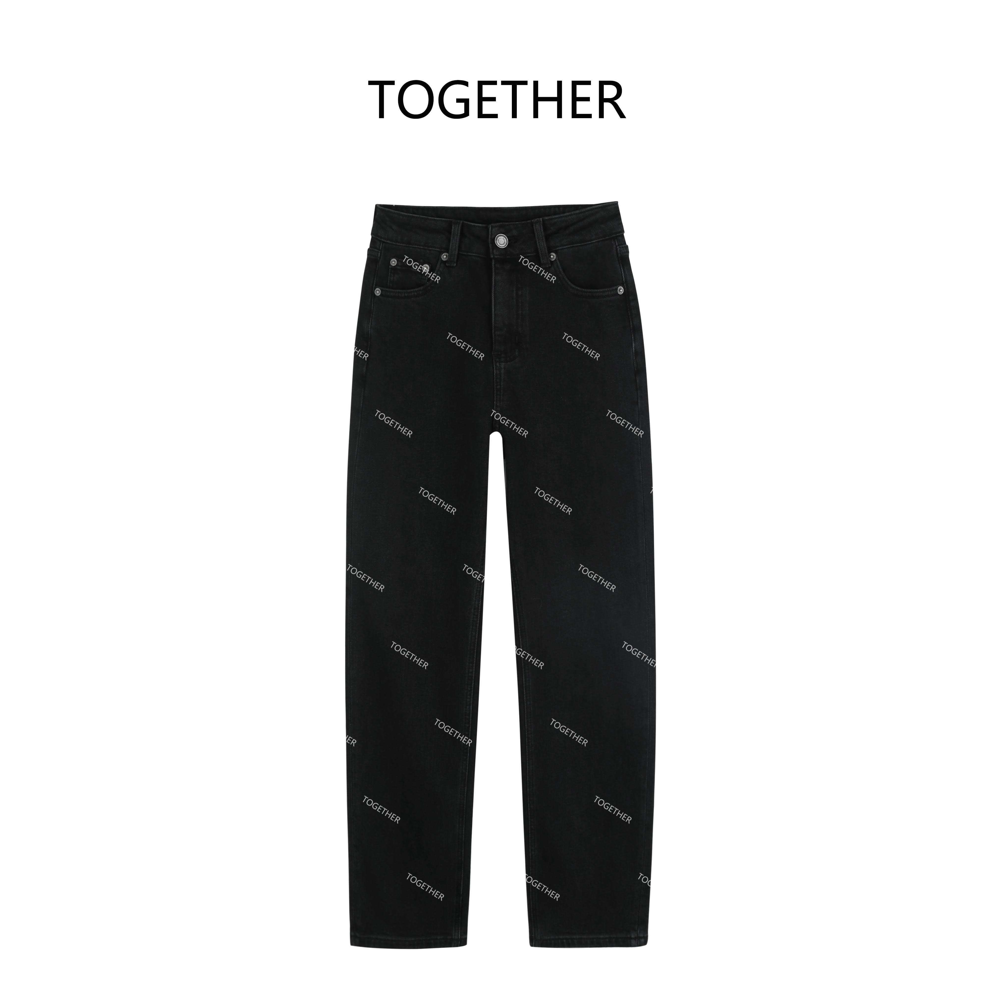 【TOGETHER】微微弹加绒直筒牛仔裤#Q5222
