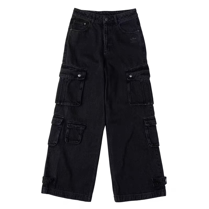  【原力场AC】阿迪达斯三叶草复古休闲牛仔阔腿运动工装裤JY0203