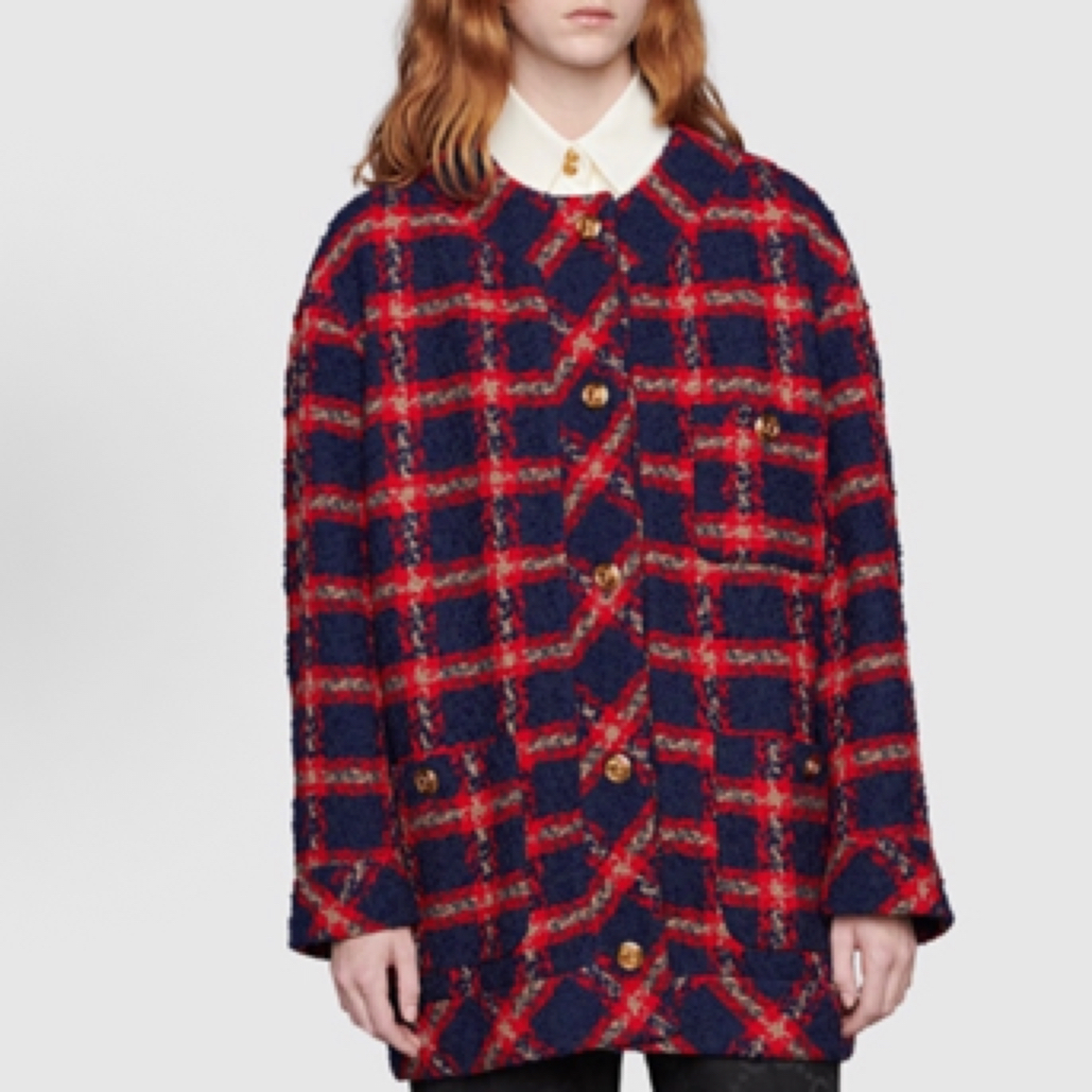 99新 GUCCI/古驰 格纹花呢夹克外套 /36码/A03635