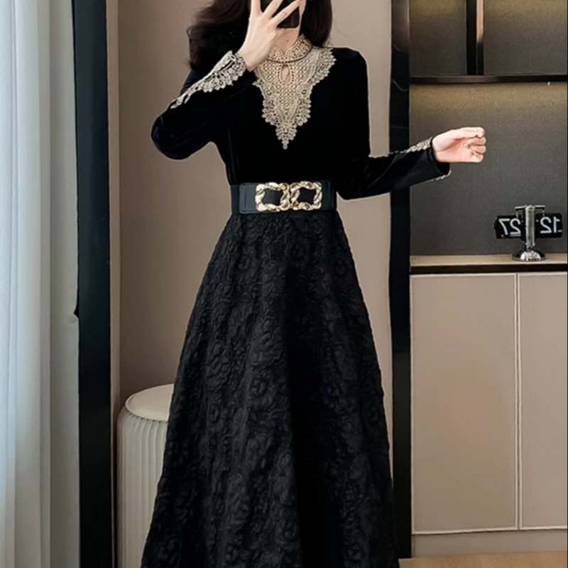 【701-800】几许高端时尚修身气质复古连衣裙