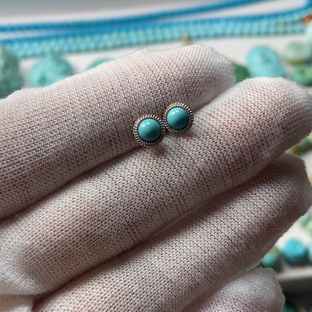 绿松石银S925镶嵌戒指