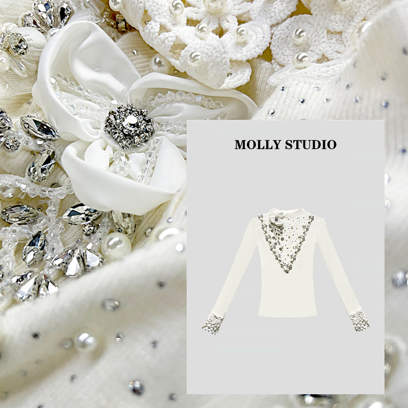 【精致人生】Molly时尚气质显瘦轻奢重工洋气冬季优雅上衣 M2530109