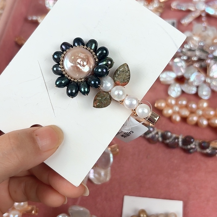 淡水珍珠发饰未镶嵌