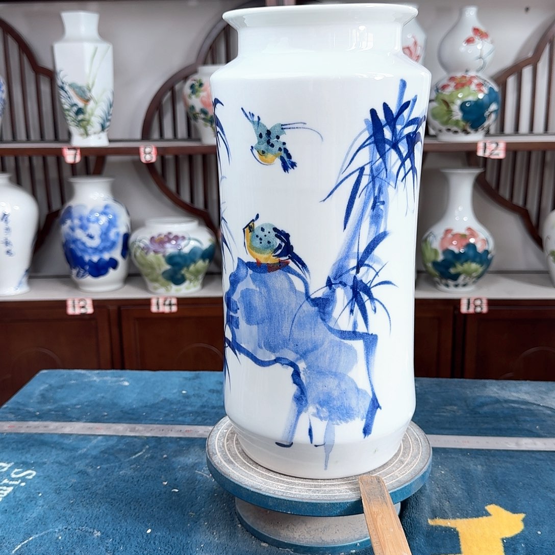 摆件景德镇陶瓷书竹竹