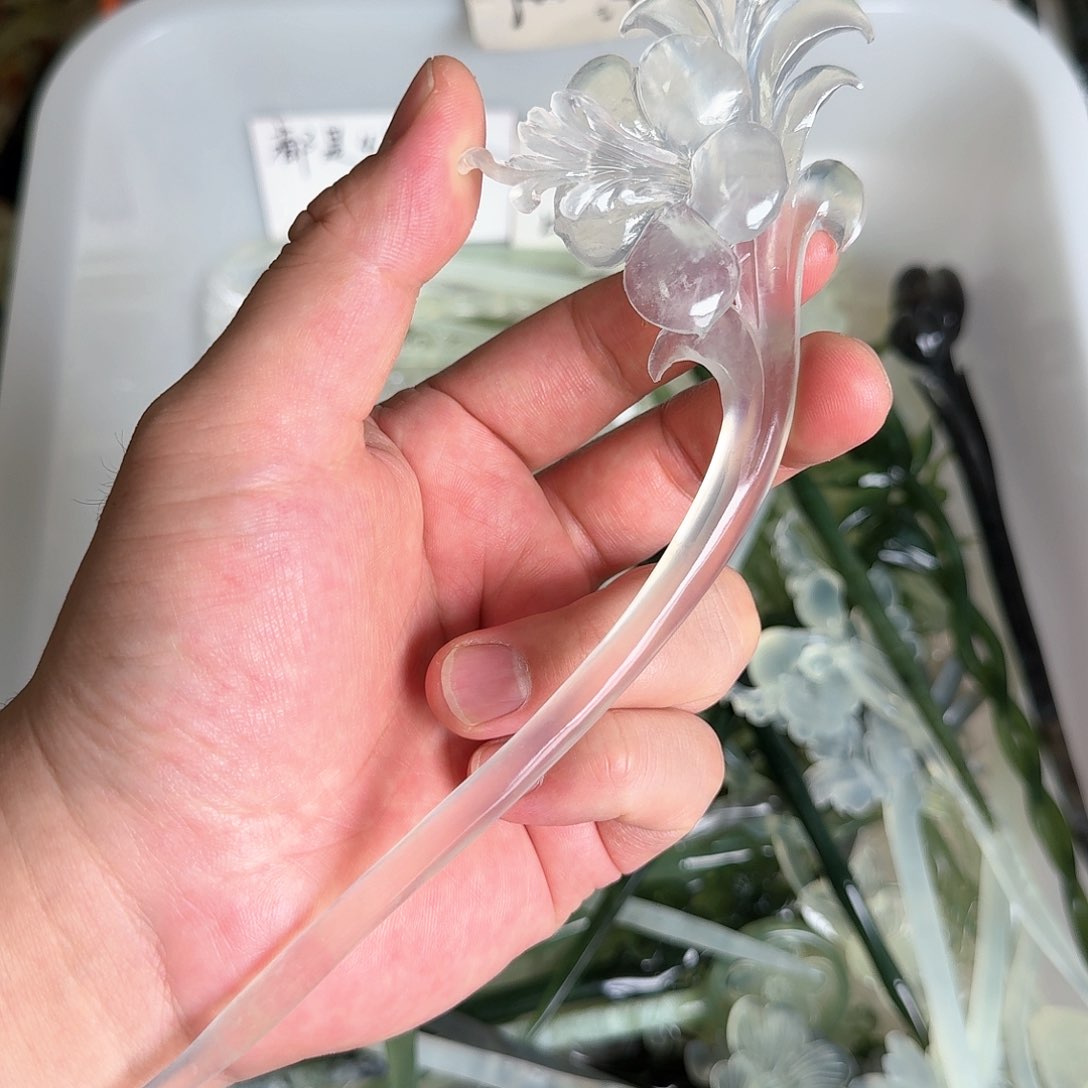 岫玉发饰未镶嵌岫玉发簪就是好看