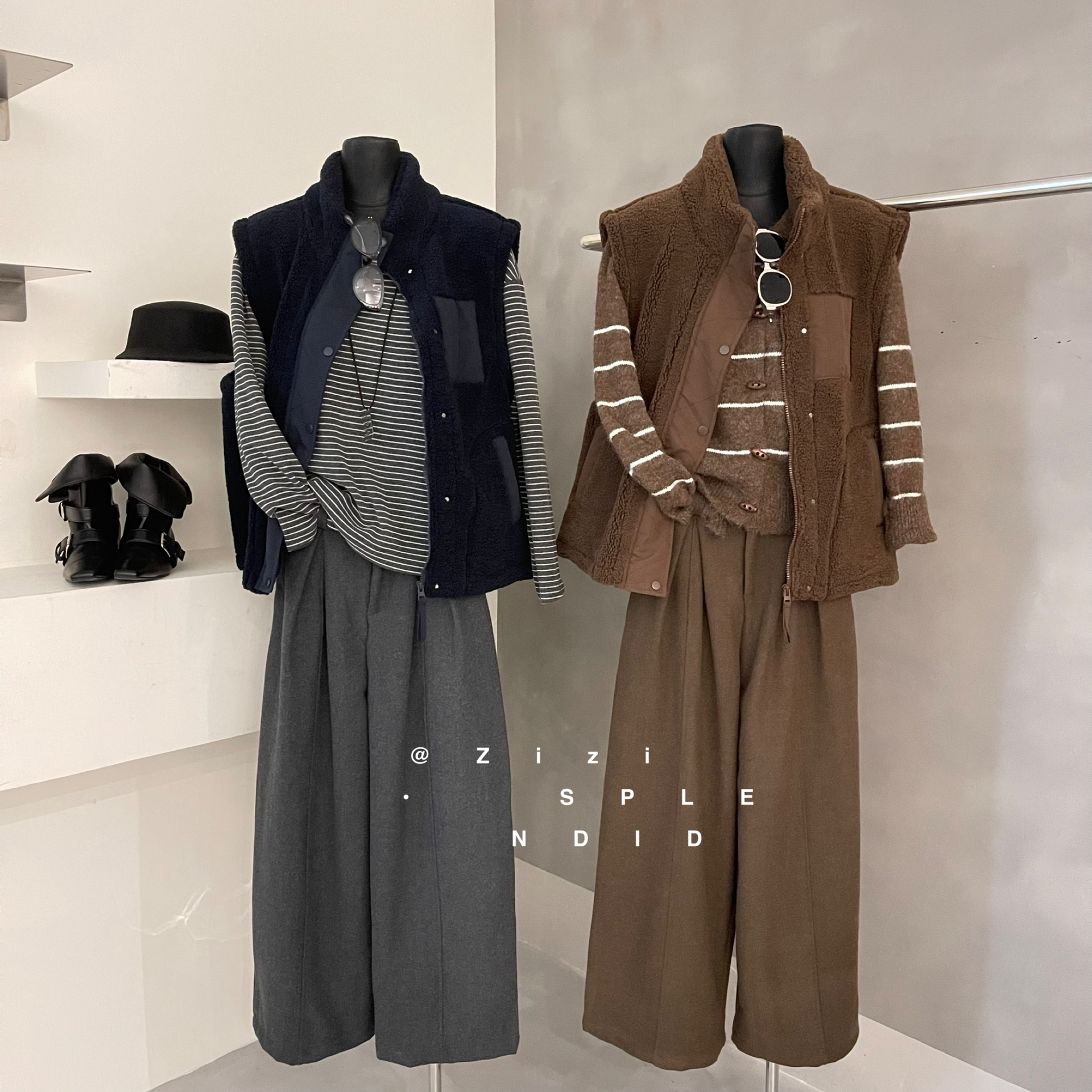 ZiZi （9Zi30069#)韩系百搭 立领摇粒绒休闲马甲 10-8