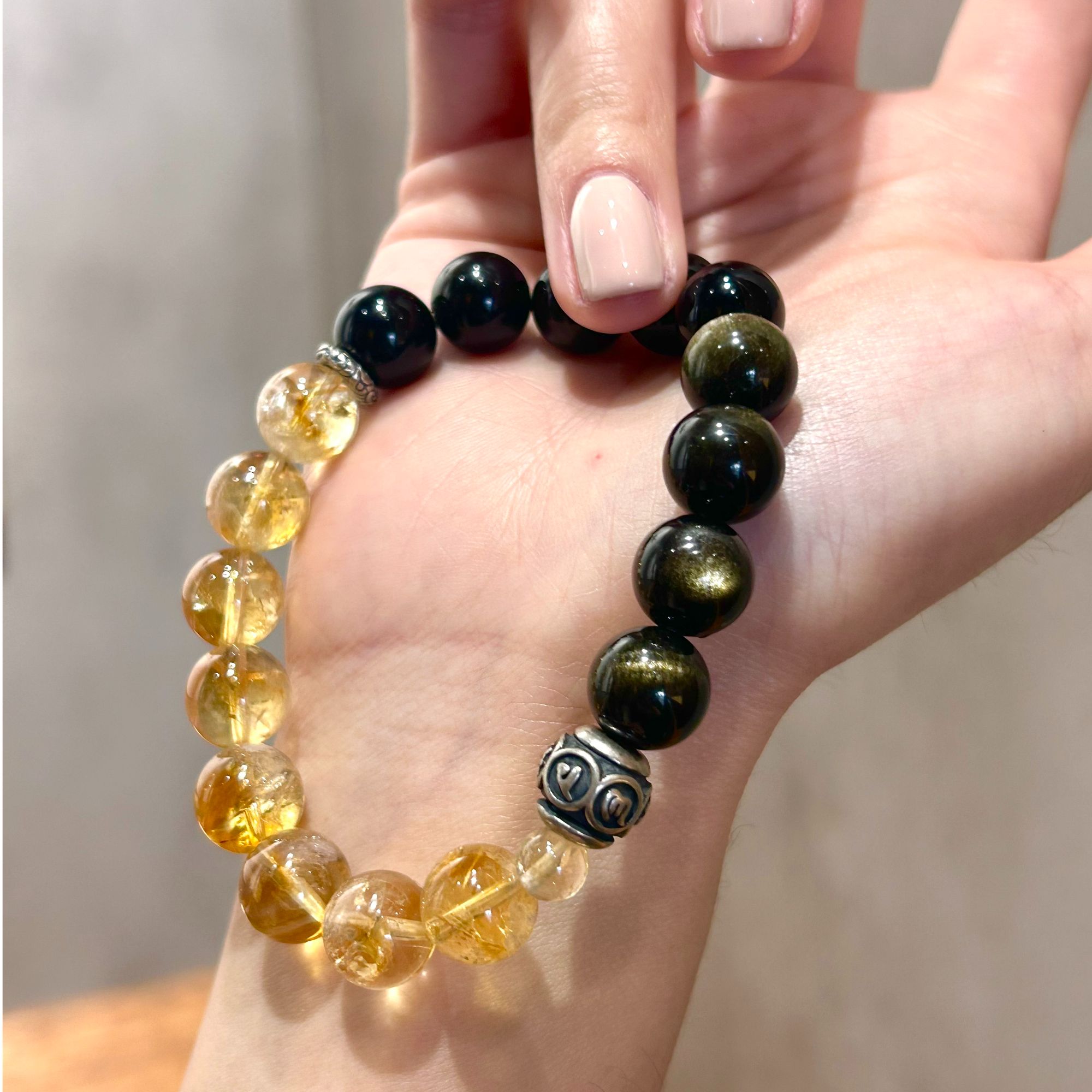 天然黄塔晶金曜石手串金霸手串设计手链百搭款爆款手串