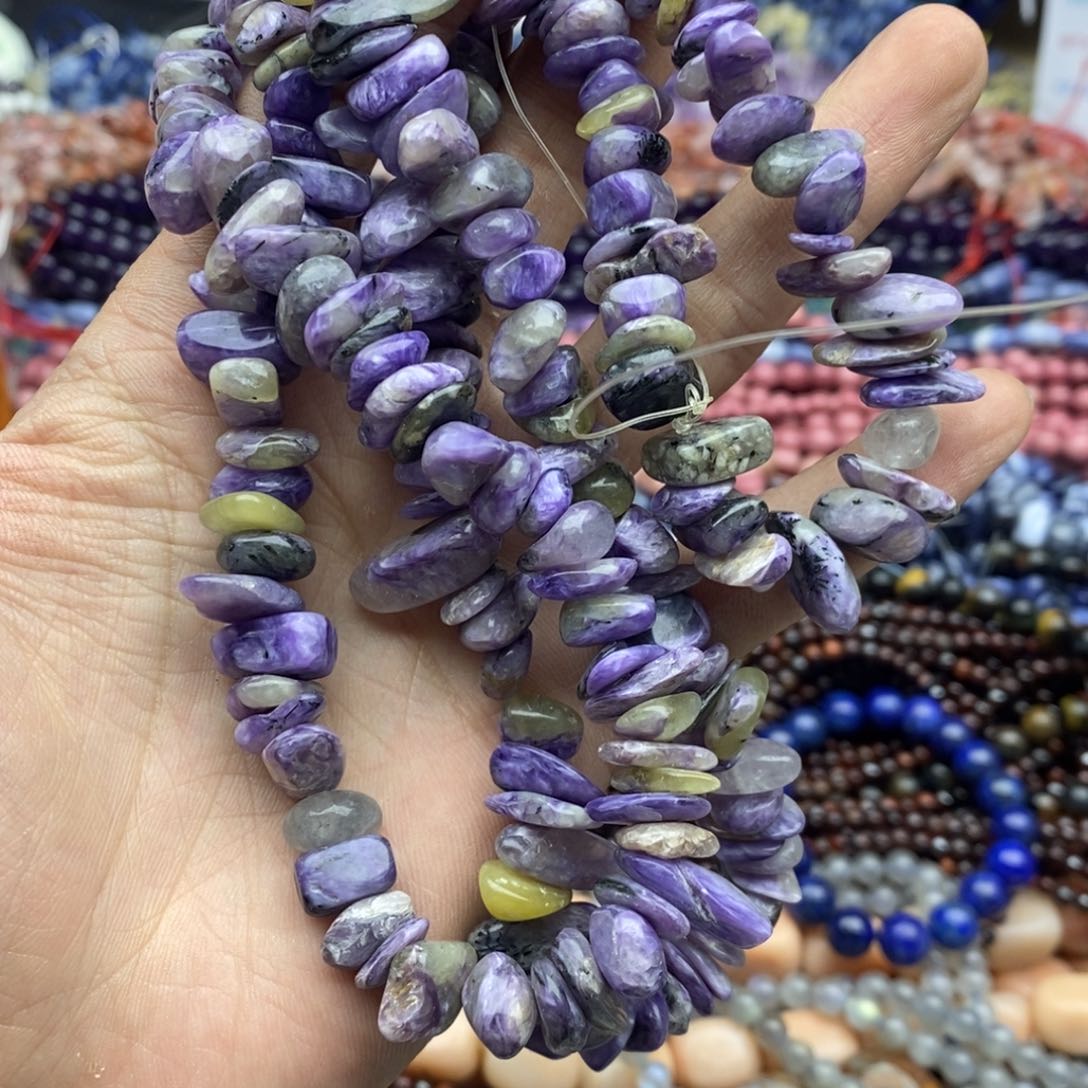 玛瑙/玉髓未镶嵌珠宝半成品一条天然80公分紫龙晶大随行