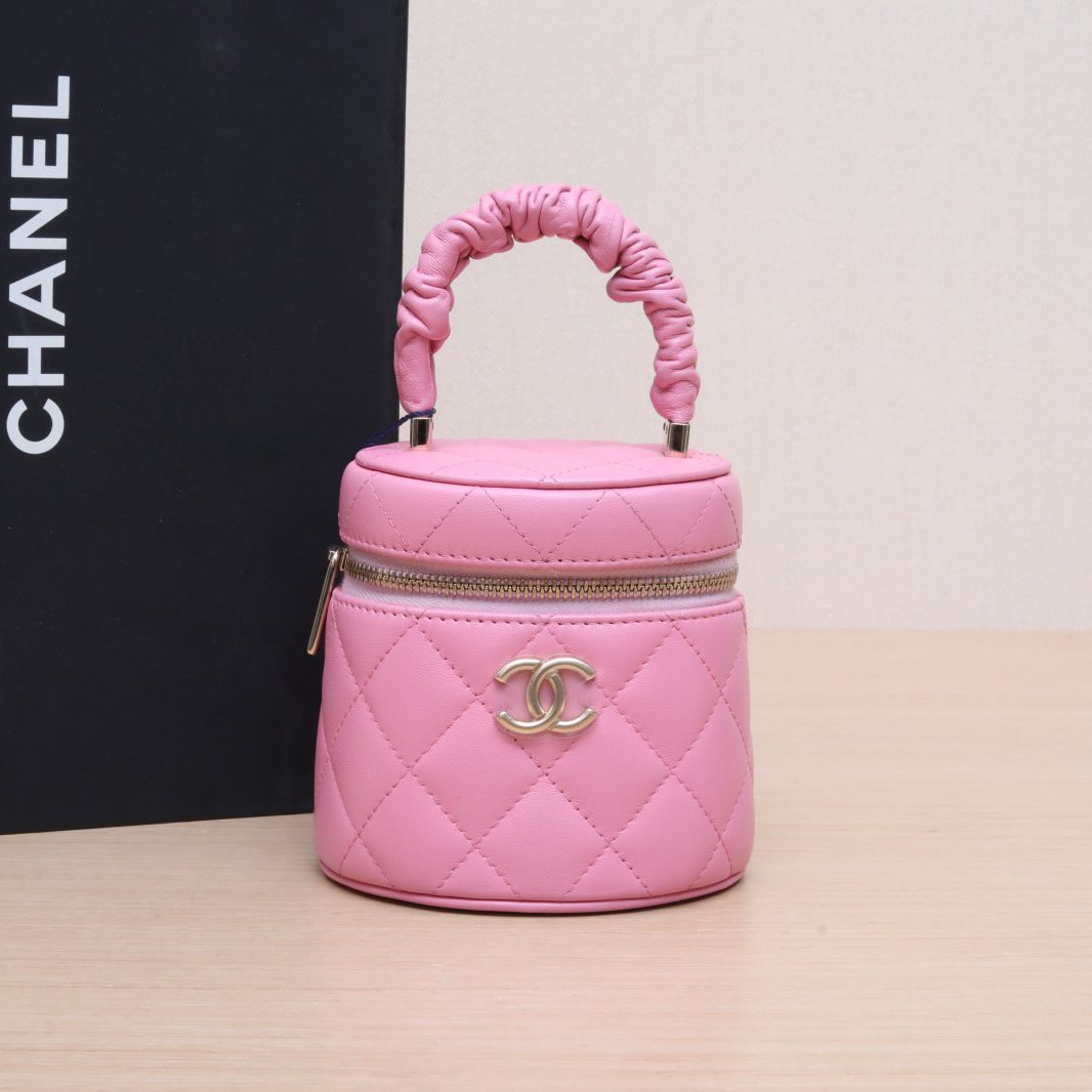 99新 Chanel/香奈儿 小花Jerry P205437497 22SS 手提圆桶化妆包