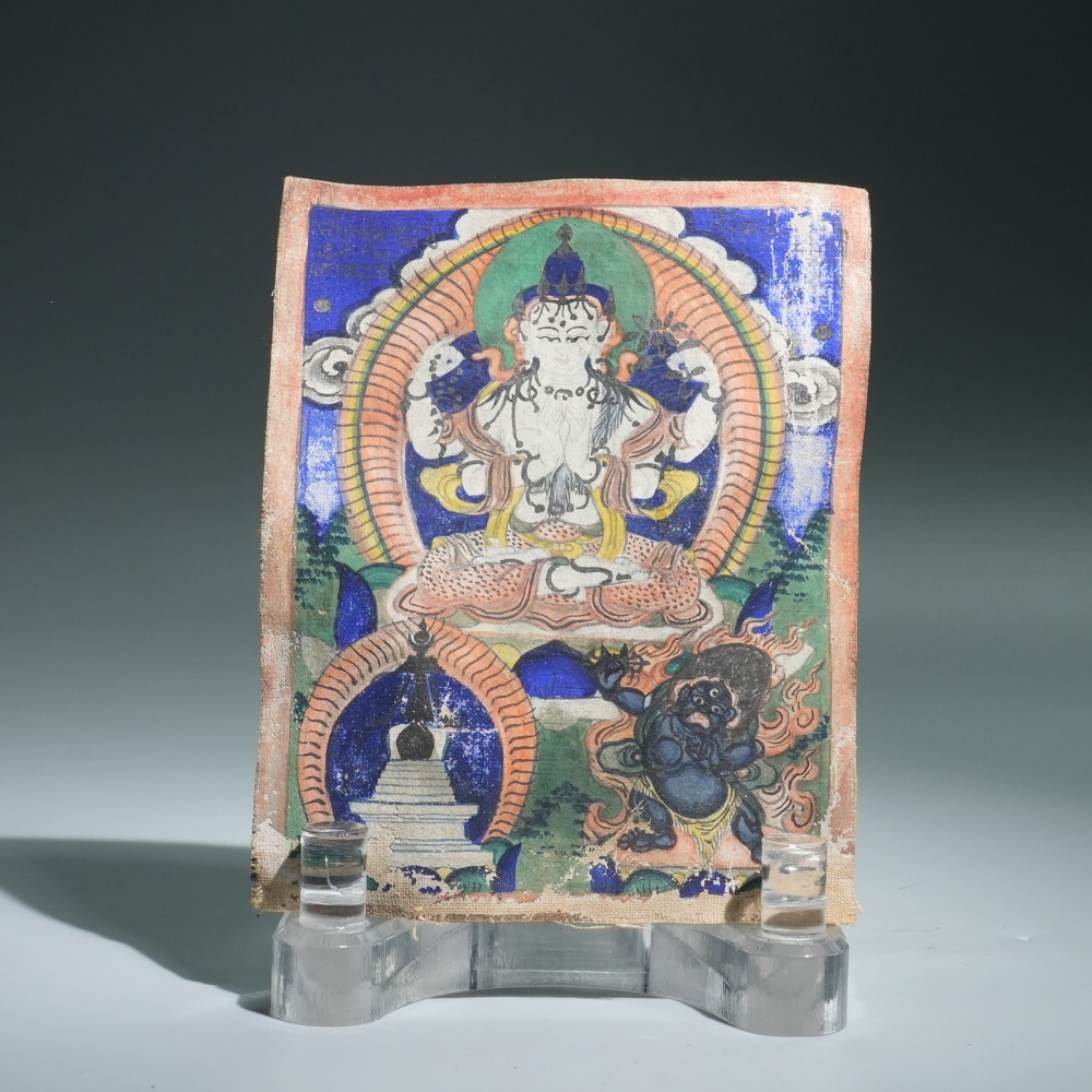 lot11510 清代 四臂观音唐卡