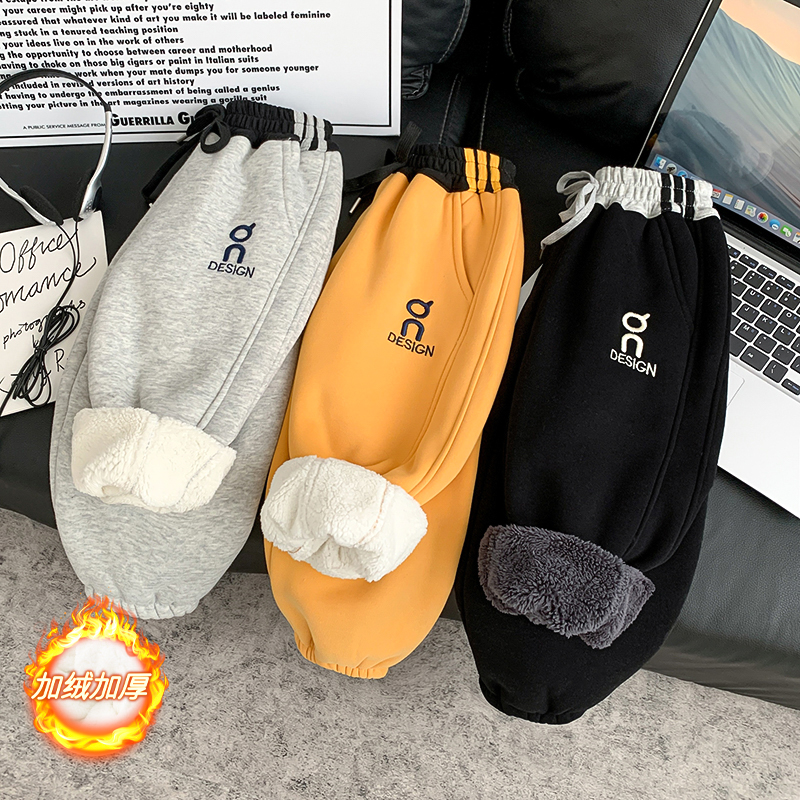 【冬厚款】羊羔绒厚实暖和洋气不臃肿加绒加厚卫裤冬季儿童新款裤子