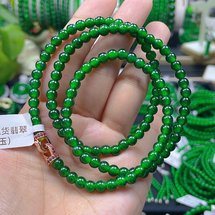 翡翠颈饰未镶嵌圆珠项链5