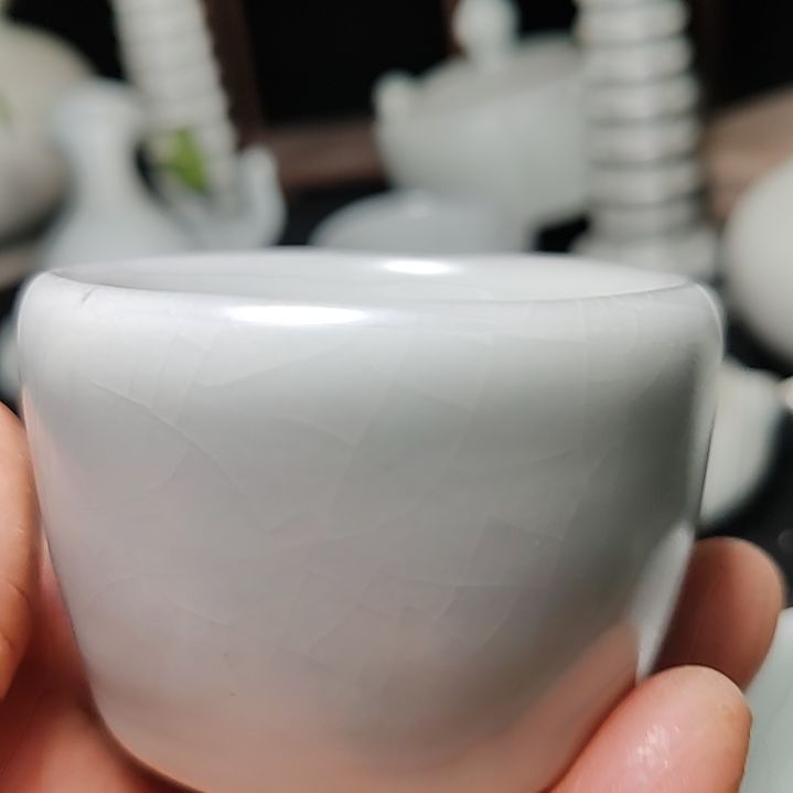 官瓷天青釉主人杯直口