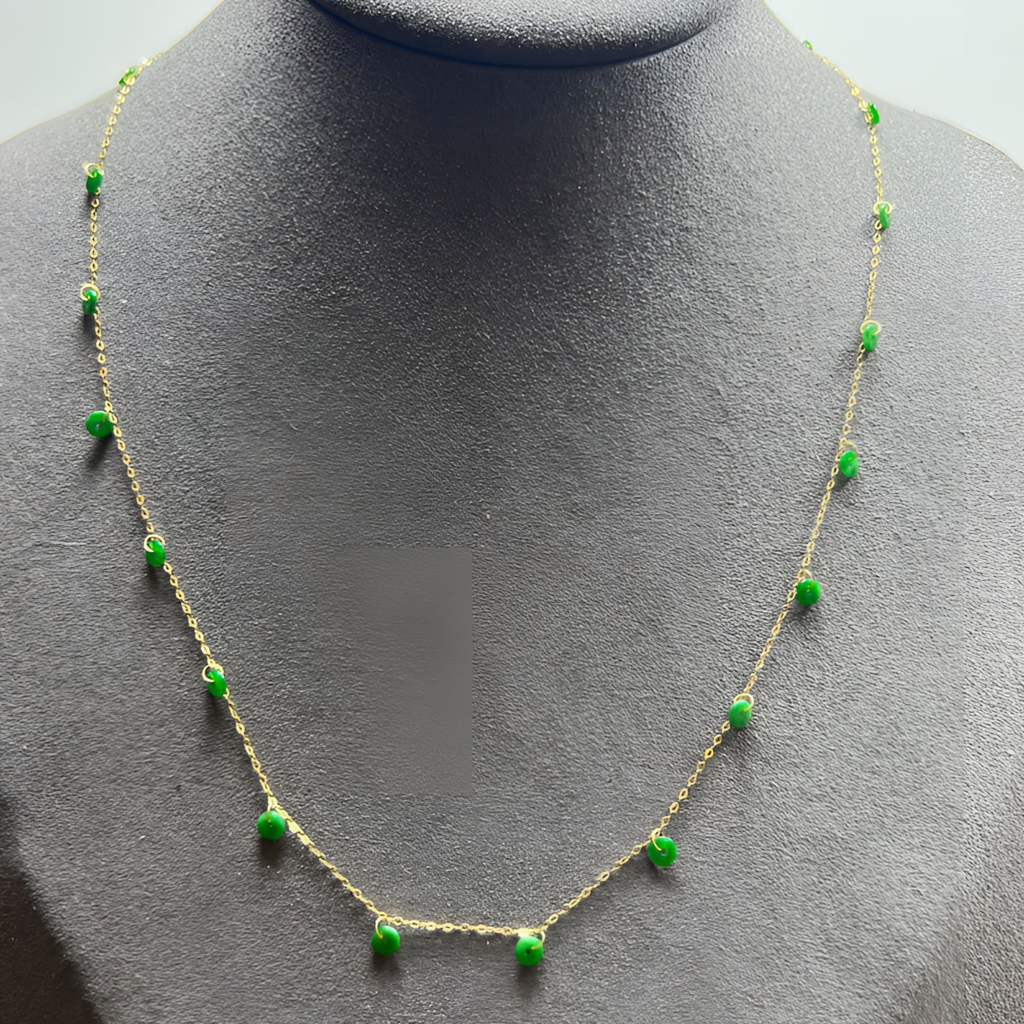 2025 天然翡翠18k金镶嵌满天星常规款项链 锁骨链【多样性发一】