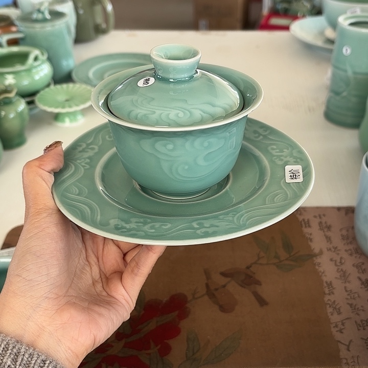 龙泉云间青瓷小米茶器
