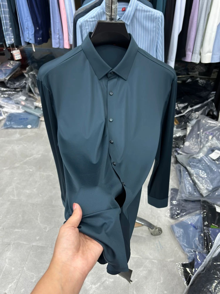 【豆剪标】无痕高弹！哈青色剪标百搭无痕衬衣休闲通勤商务衬衫
