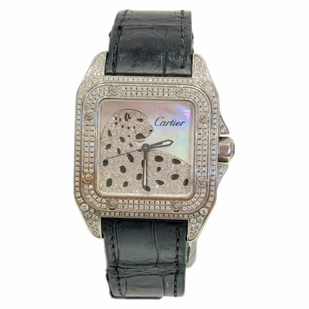 95新 Cartier/卡地亚 卡地亚中号山度士/后钻/单表