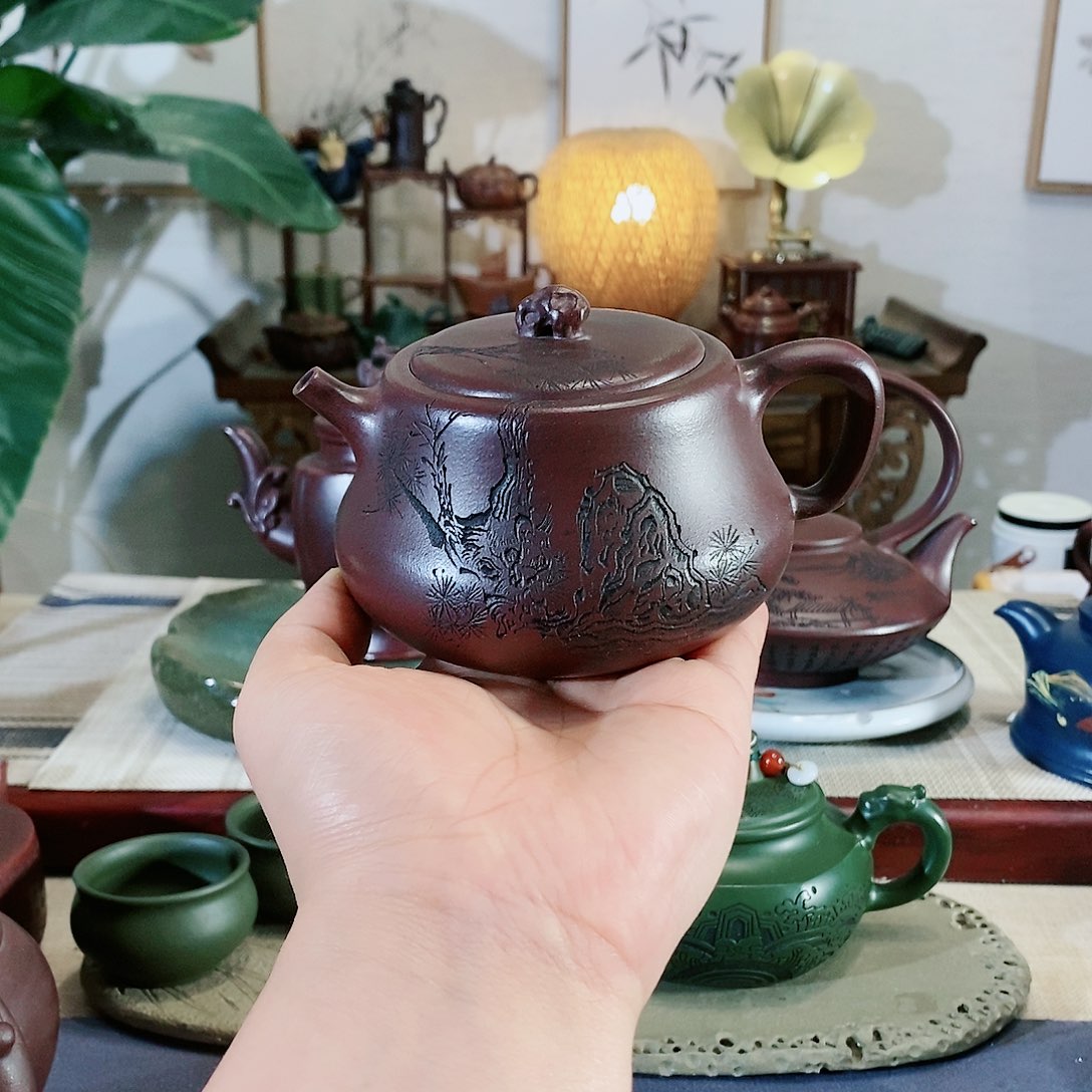 紫砂茶壶宜兴紫砂壶甩出吃货的