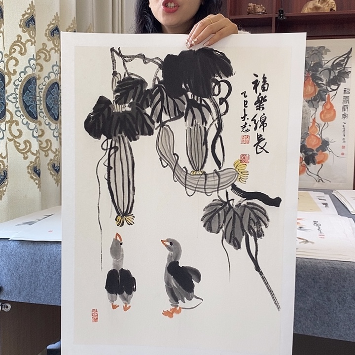 国画纯手绘国画写意作品45*68