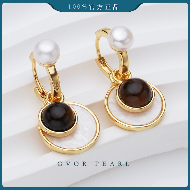 【珍珠奶奶推荐】淡水无核白珍珠耳扣6-7mm C1268