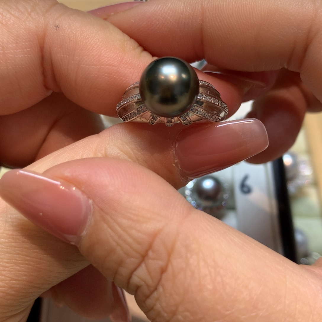 海水珍珠戒指银S925镶嵌