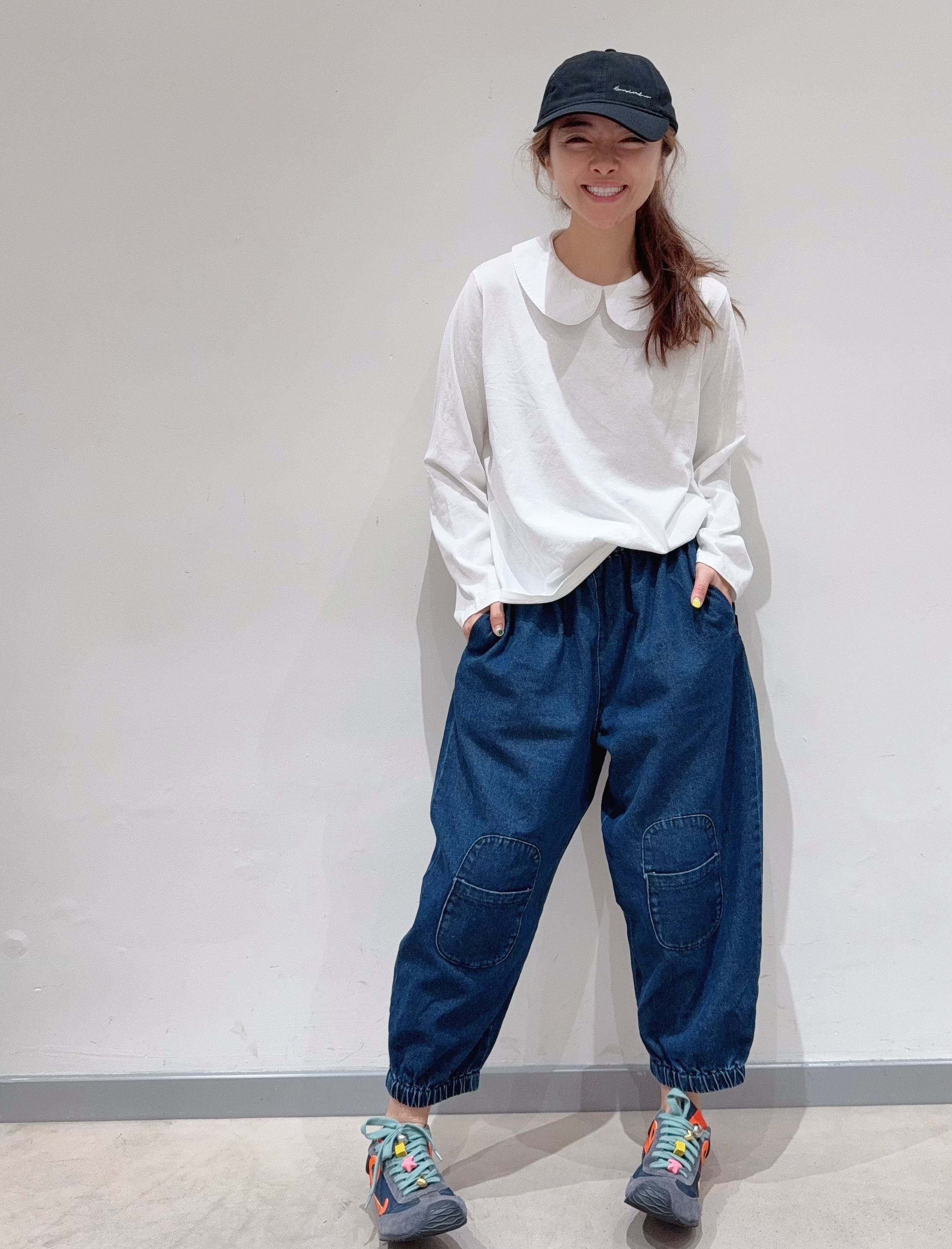 夏小朵 2025早秋补丁牛仔裤 百搭阔腿薄款宽松时尚潮流牛仔裤