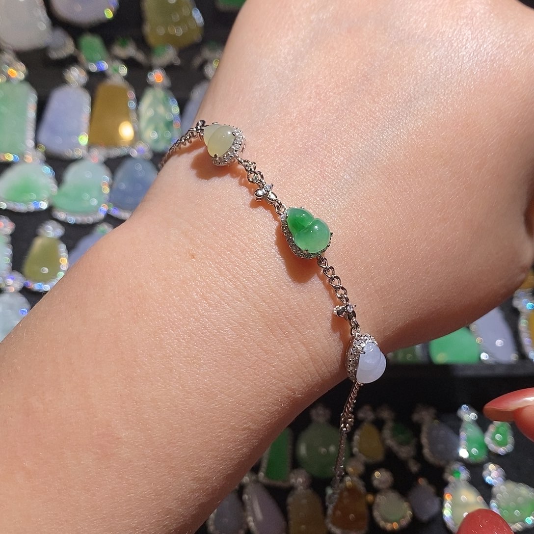 颈饰银S925镶嵌翡翠天然翡翠