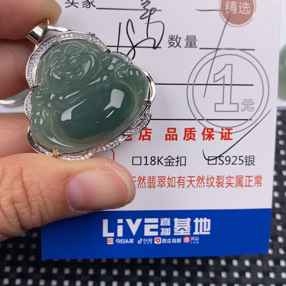 幸***️翡翠银S925镶嵌颈饰