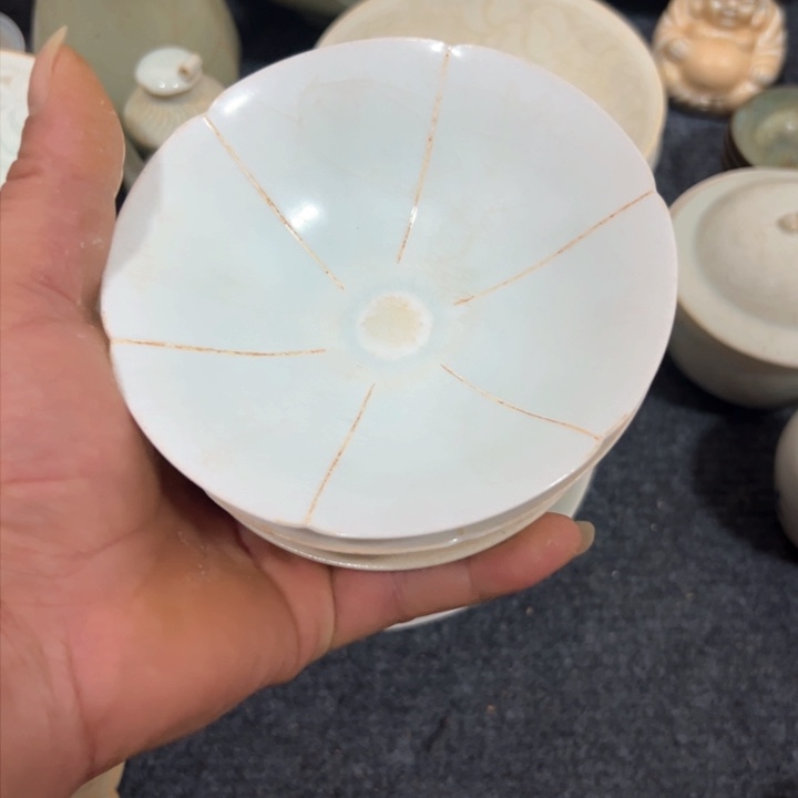 瓶夏*影青釉纹饰斗笠盏