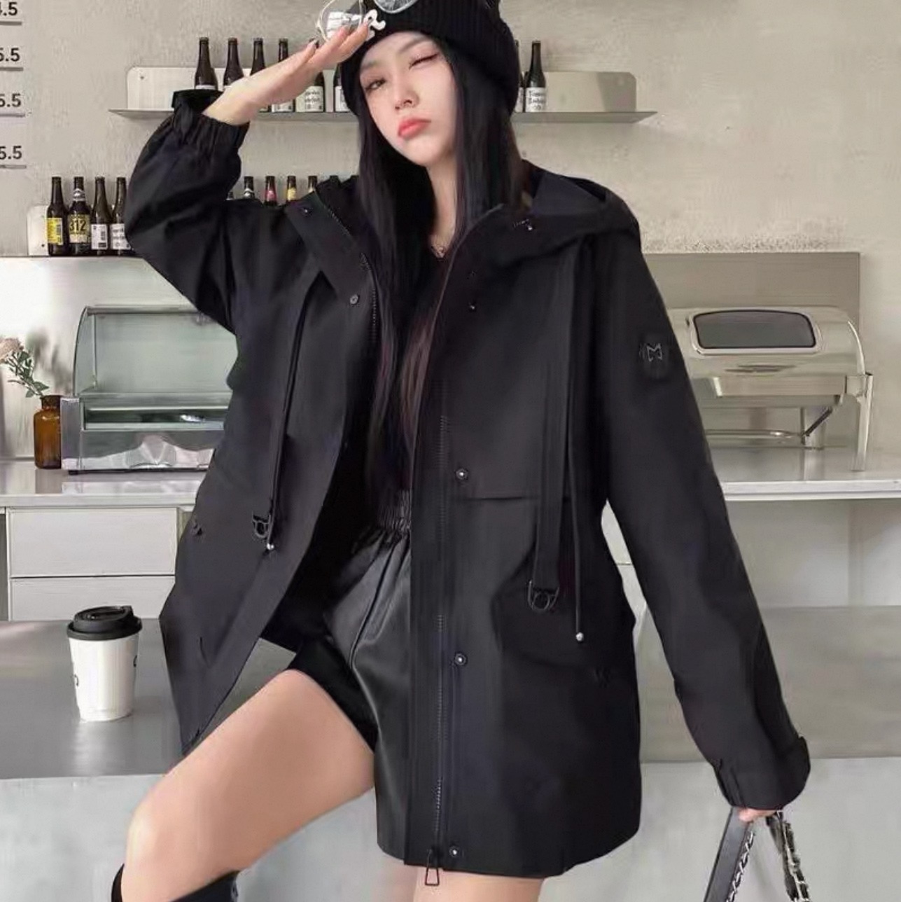 88273款工装收腰派克羽冲锋衣