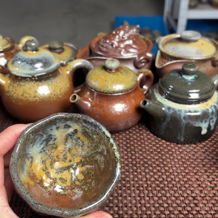 紫砂茶杯手捏炫彩120 C