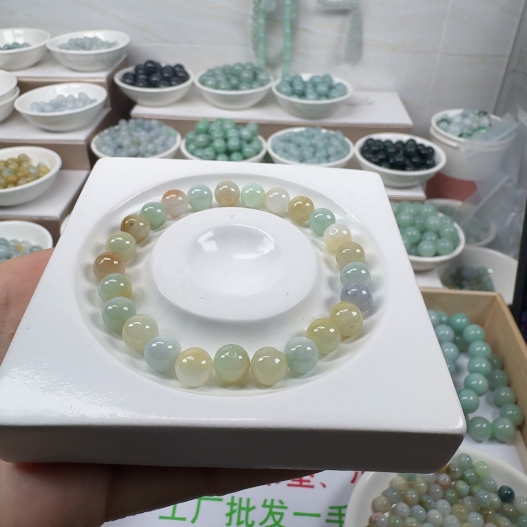 翡翠未镶嵌手链缅甸翡翠A货卡7.5mm