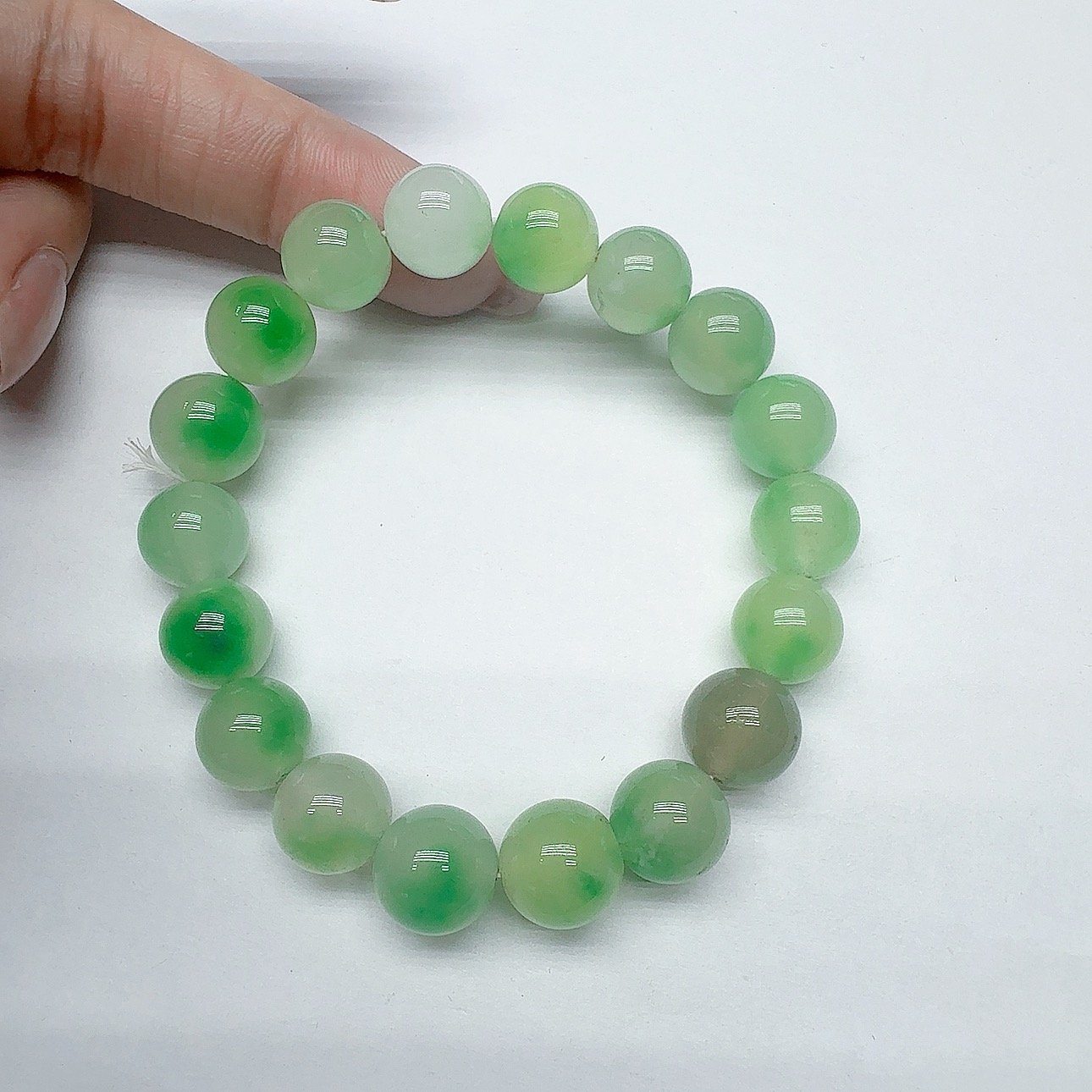 冰底飘花绿10mm手串